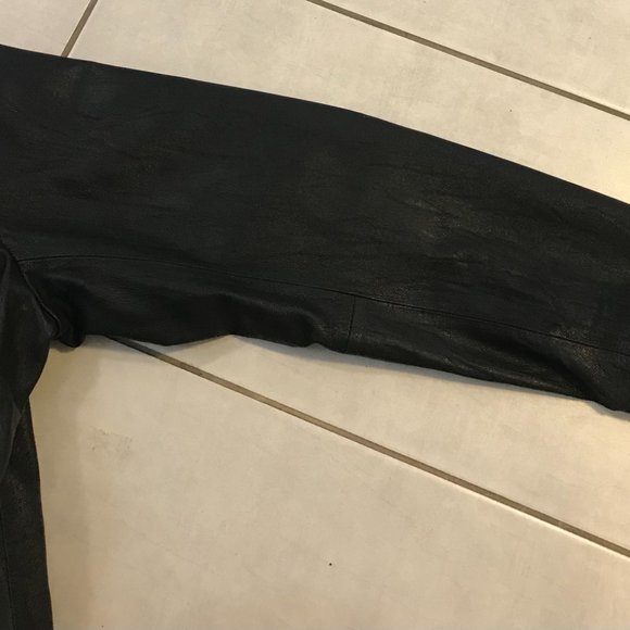 Men's Black/Brown Genuine Leather Jacket (Size L) - Picture 11 of 12